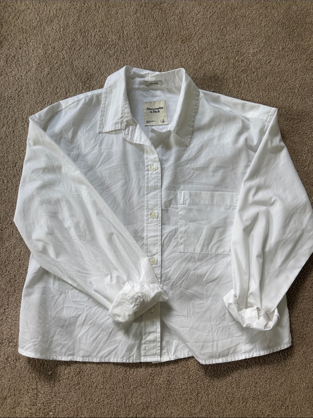 Abercrombie & Fitch White Button-Down Shirt
